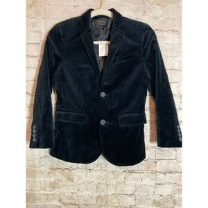 NEW $188 Crewcuts by J. Crew Thompson Blazer Boy's 10 Black Velvet Sport Coat